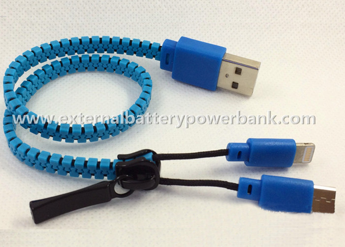 Machen Sie USB-Datenübertragungs-Kabel/2 in 1 USB Reißverschluss zu, das Kabel für Handy auflädt