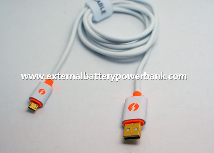 Rundes weißes Daten-Kabel des Mikro-USB2.0 für Android-Telefone Samsung HTC/Blackberry