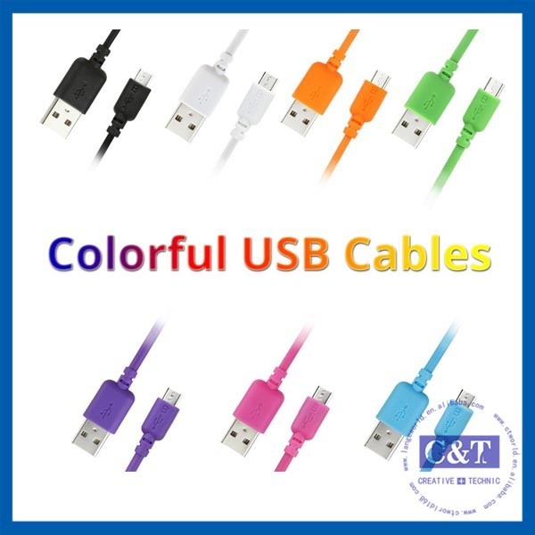 Farbige Mikro-Datenübertragungs-Kabel Hallo-Geschwindigkeit 2 in-1 Smartphones USB