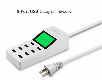 USB-Port-Bildschirm US-EU der Universalitäts-8 Stecker-Reise Wechselstrom-Stromadapter-Sockel-intelligentes Wand-Ladegerät BRITISCHER