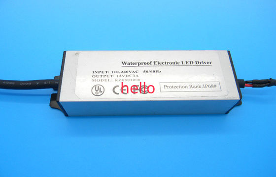 Wasserdichter Fahrer 12V 3A 36W AC100-240V IP68 LED für LED-Rohr, Kurzschluss