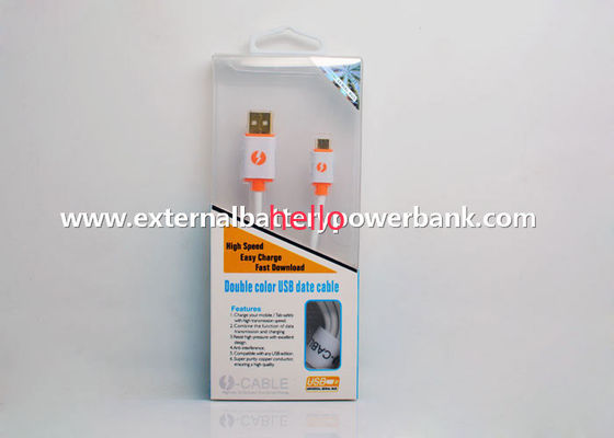 Rundes weißes Daten-Kabel des Mikro-USB2.0 für Android-Telefone Samsung HTC/Blackberry