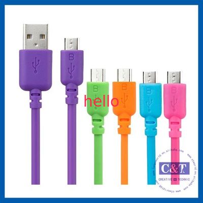 Farbige Mikro-Datenübertragungs-Kabel Hallo-Geschwindigkeit 2 in-1 Smartphones USB