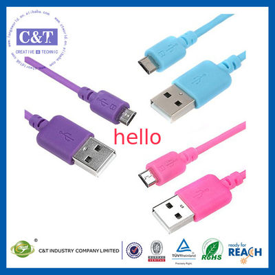 Farbige Mikro-Datenübertragungs-Kabel Hallo-Geschwindigkeit 2 in-1 Smartphones USB